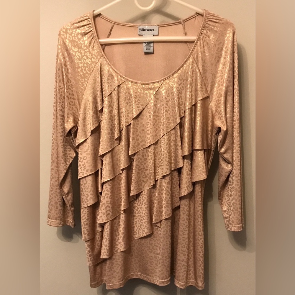 Elegant Gold Ruffle Top